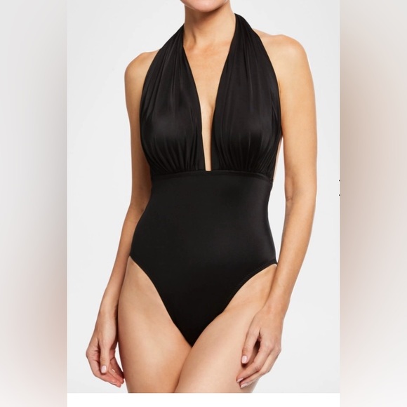 Norma Kamali Other - NEW Norma Kamali Mio Low cut Halter Swimsuit Bathing suit one piece size S